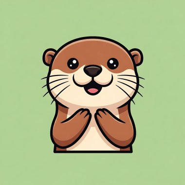 Kahverengi arkaplanda izole edilmiş şirin kunduz çizgi filminin vektör çizimi