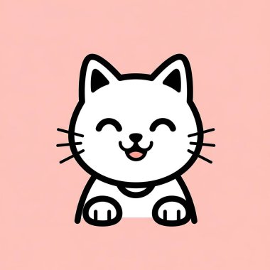 Şirin kedi çizgi filmi, vektör çizimi