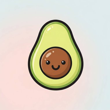 avokado çizgi film karakteri simgesi