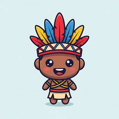 Sevimli, mutlu Hintli bir adamın vektör çizimi