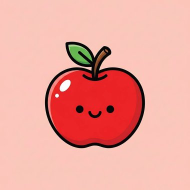 Şirin elma çizgi film karakteri çizimi