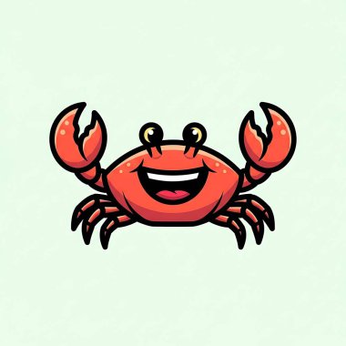 Yengeç çizgi film vektör çizimi.