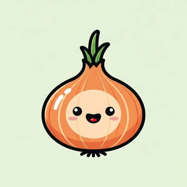 Şirin gülümseyen soğan çizgi filmi