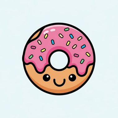 donut simgesi, vektör çizimi