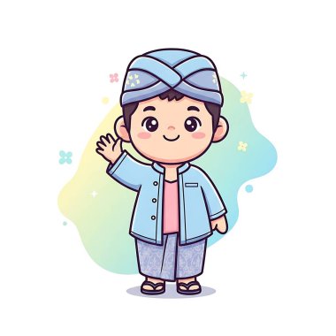 Şirin bir çizgi film karakterinin vektör çizimi