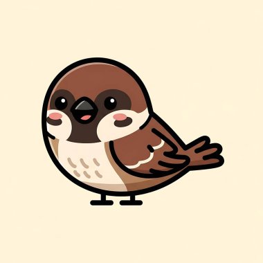 Vektör çizimi, şirin kuş çizgi filmi