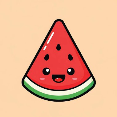 şirin karpuz karikatür vektör çizimi grafik tasarımı