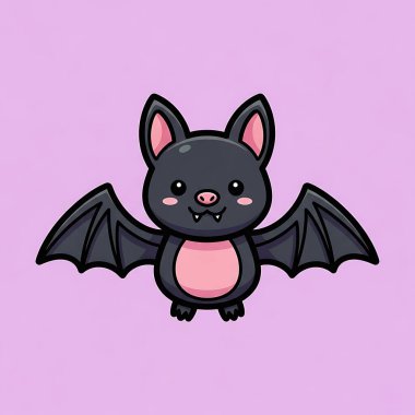 Pembe arka planda şirin yarasa