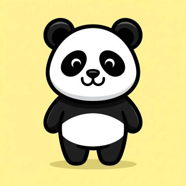 Şirin panda çizgi film karakter vektör çizimi