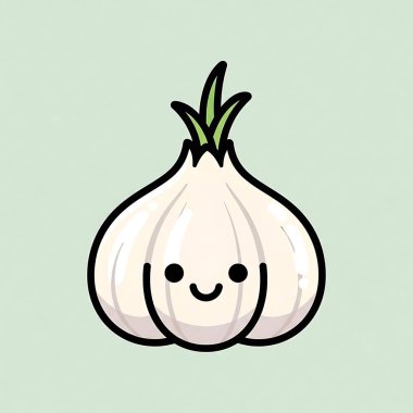 Gri arkaplanda çizgi film soğan karakteri, vektör