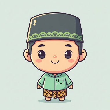 karikatür müslüman karakteri. vektör illüstrasyonu