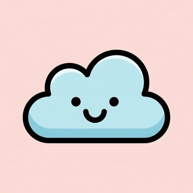 vektör şirin bulut simgesi