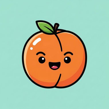 şirin turuncu çizgi film karakteri çizim vektörü tasarımı