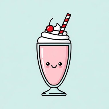 Çizgi film sevimli dondurma. vektör illüstrasyonu