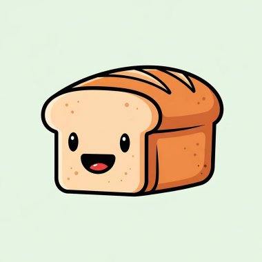 Şirin ekmek kawaii karakteri