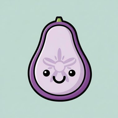 kawaii armut karikatür vektör tasarımı illüstrasyonu