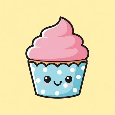 Pembe kalpli şirin bir kek.