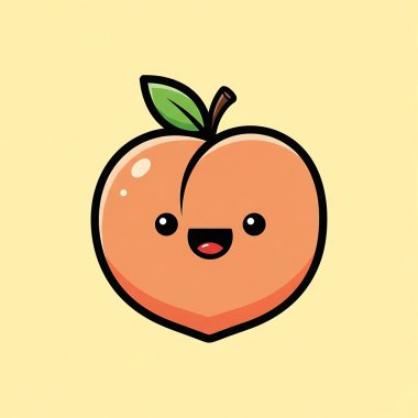 şirin portakal meyvesi, vektör çizimi