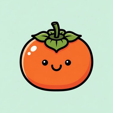 Tatlı domates çizgi film karakteri. vektör el çizimi kawaii yüzü
