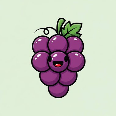 Çizgi film sevimli, mutlu üzümler