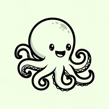 Ahtapot simgesi beyaz arka plan üzerinde