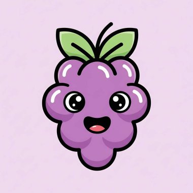 Mor karikatür meyvesinin vektör çizimi