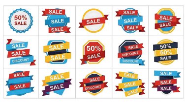 büyük satış etiketleri vektör illüstrasyonu