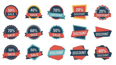 Satış indirim Etiketler kümesi