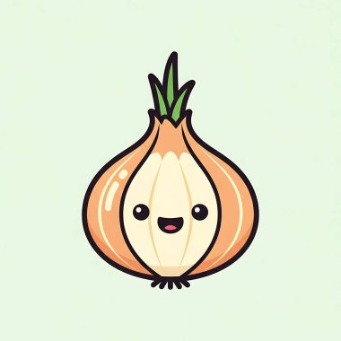 cute garlic head with smile. vector illustration design