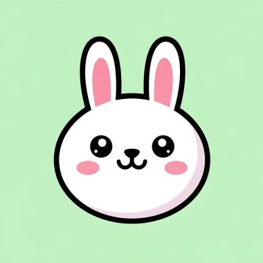 Tavşan surat çizgi film vektör tasarımı