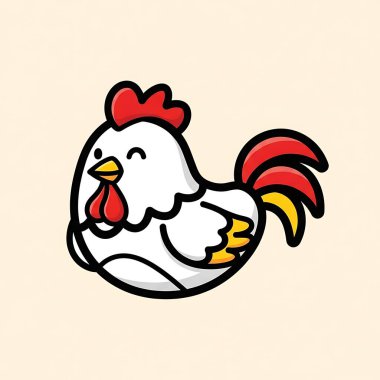 karikatür tavuk, vektör illüstrasyon