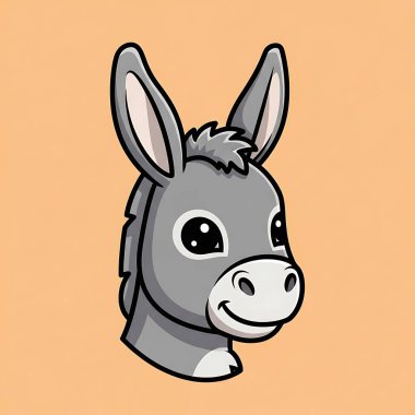 donkey, animal, animal, animal, vector, illustration, head, cute, animal, cute, funny