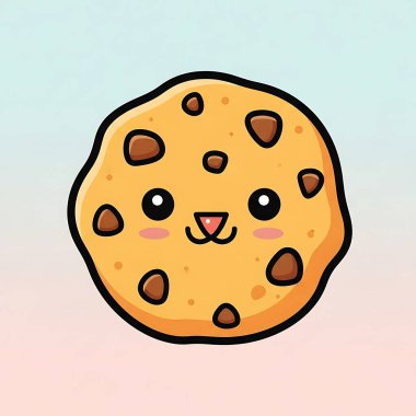 Pembe arka planda sevimli çizgi film kurabiyeleri