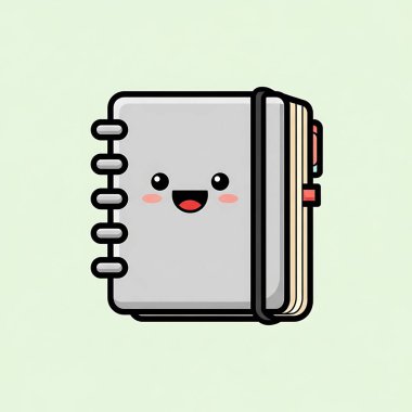 kitap kawaii karakteri izole edilmiş simge