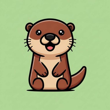 Kahverengi arka planda sevimli bir kunduz. komik çizgi film vektör resimleme