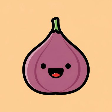 Beyaz arka planda yüzü ve gözleri izole tatlı patlıcan meyvelerinin vektör çizimi.