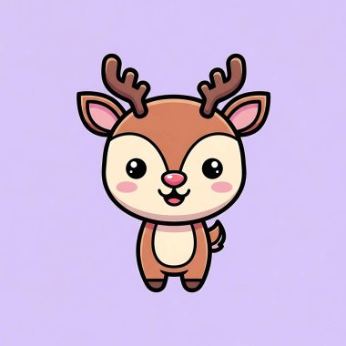 Pembe arka planlı şirin Noel geyikleri