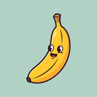 Şirin muz karakteri. vektör illüstrasyonu