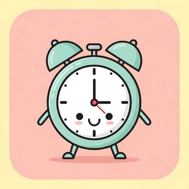 Şirin saat karakter vektör çizimi. Çizgi film tarzı. izole.