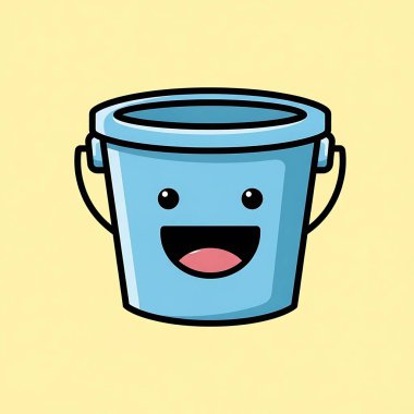 Tatlı kova ikonu, çizgi film tarzı.