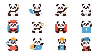 karikatür sevimli hayvanlar, vektör illüstrasyonu