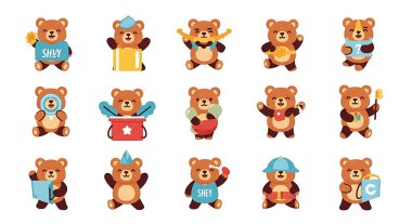 şirin çizgi film ayı ayı kümesi vektörü