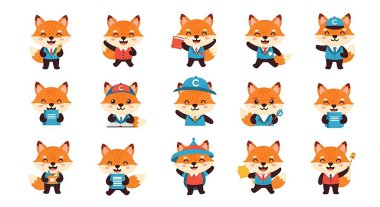 Şirin tilki çizgi film karakteri resimde kümesi