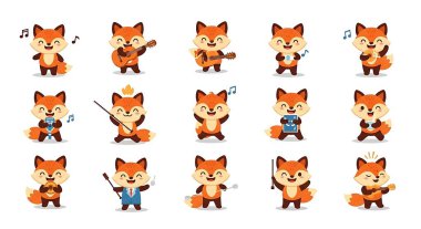 Tilki karakteri. vektör çizgi film karakteri. izole.
