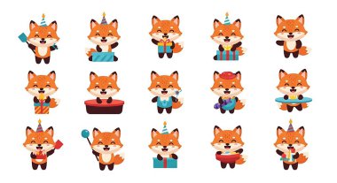 Tilki ve köpek vektör kümesi.