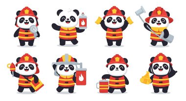 Sevimli panda çizgi film karakteri