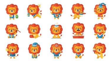 Aslan karakteri. vektör illüstrasyonu
