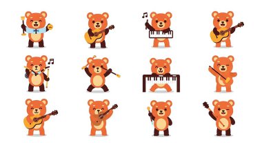 Oyuncak ayının çizgi film karakteri. Sevimli çizgi film hayvanı. vektör illüstrasyonu.