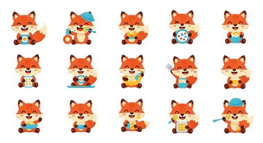 şirin çizgi film tilkisi, hayvan ve hayvan vektörü