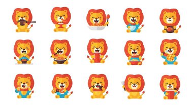 Büyük duyguları olan küçük sevimli kaplan çizgi film karakteri. vektör illüstrasyonu